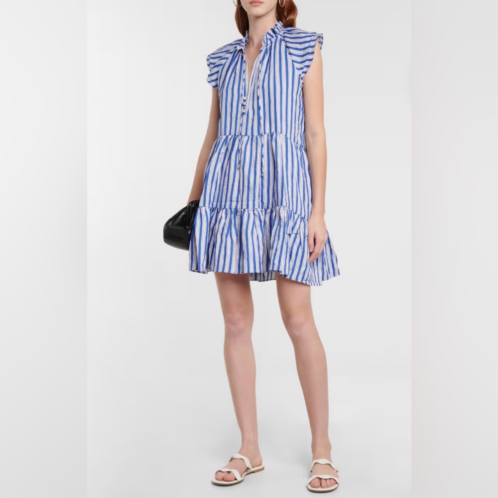 Veronica Beard Blue and White Striped Mini Dress